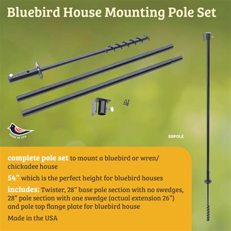 blue bird metal plate bracket|Birds Choice Bluebird Bird House Pole .